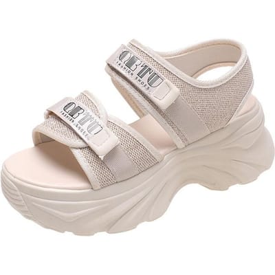 Trendy Platform Sandalen met Verstelbare Bandjes-Hoogteverhogend, Veelzijdige Stijl voor Elke Zomerse Gelegenheid 36 white