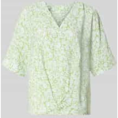 regular fit blouse met V-hals en 1/2-mouwen