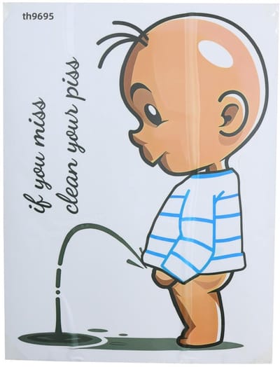 Dailygoods- Toiletsticker Grappige Wc-Stoelsticker - Muursticker - Waterdichte Dekselstickers - Zelfklevend - Hoogwaardig Vinyl - Humoristische Badkamerherinnering - Badkamerdecoratie