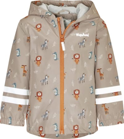 Playshoes - Regenjas - Wilde Dieren - Taupe - Maat 80