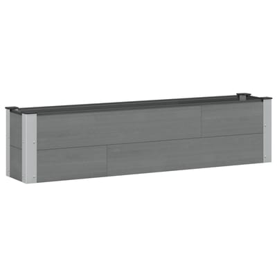 vidaXL Verhoogde plantenbak Grijs 150 x 30 x 36 cm WPC en Aluminium