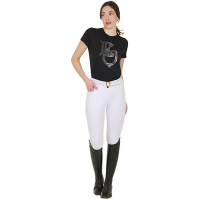 Katoenen dames-T-shirt Equestro Lamina Monogram