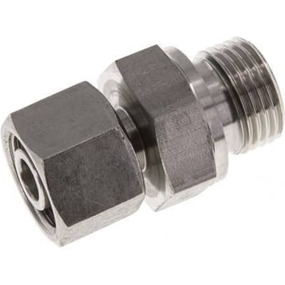 12S & G1/2'' RVS Rechte Draaidoorvoer Buitendraad 630bar FKM Verstelbaar ISO 8434-1