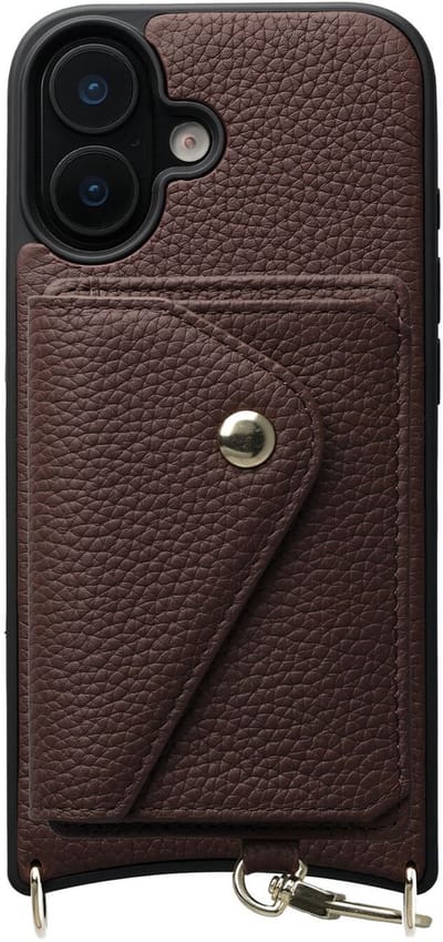 AVY Leren Hoesje Geschikt voor Apple iPhone 17 | Met Magnetische Kaarthouder | Compatibel met MagSafe | Leather Case met Wallet | Chocolate