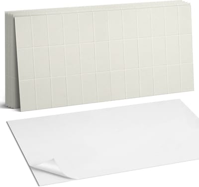 Coloray Plaktegels - Rechthoekige tegels in een raster Wandtegel Zelfklevend - 60 cm x 30 cm - Romig Plaktegels - 6 stuks - Rechthoek PVC Tegels - Plaktegels Keuken - Zelfklevende Vloertegels Badkamer - Vinyl Tegels Zelfklevend - Portugese Tegels