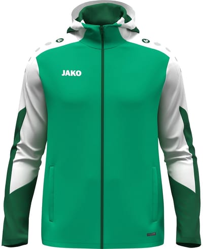 Jako Dynamic Jas Met Kap Kinderen - Groen / Wit / Donkergroen | Maat: 116