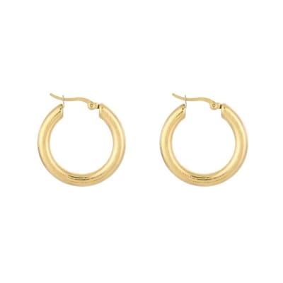 Bijoutheek Oorringen Hoop Geborsteld 5mm Goudkleurig