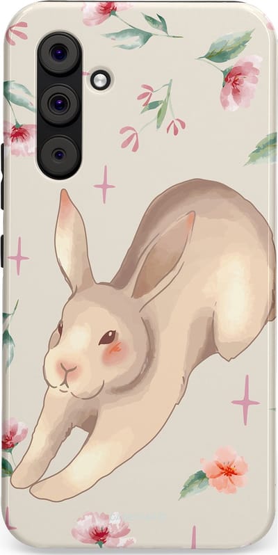 Casetastic Hoesje Geschikt voor Samsung A54 (5G) - Stijlvolle Beschermende Duo-layer Case - Lief konijntje