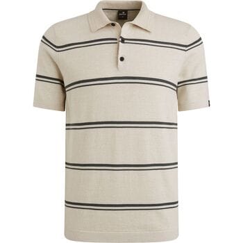 T-shirt Vanguard Knitted Poloshirt Streep Beige