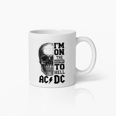 330 ml Rockband Mok - AC/DC Highway to Hell Schedel Design - Heavy Metal Koffiebeker - Cadeau voor Rockliefhebbers