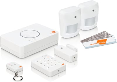 WoonVeilig Alarmsysteem - Startpakket voor complete huisbeveiliging - draadloos alles-in-één slim alarmsysteem - inclusief 2 bewegingsmelders, 1x deur/raam contact, bedieningspaneel met paniekknop - uitbreidbaar tot 160 accessoires