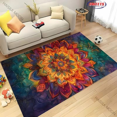 15 Maten Bosnische Stijl Kleur Mandala Bloem Tapijt Woonkamer Slaapkamer Bank Kantoor Mat Modern Decoratieve Stijl Kleed Snelle Aankomst 40x60cm (16x24in)