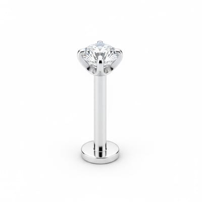 Aramat Jewels | Piercings | Tragus Helix Piercing – Zilverkleur – Transparant Zirkonia (4mm) | | | |4mm | Staal | Volwassenen | Verkleurd niet