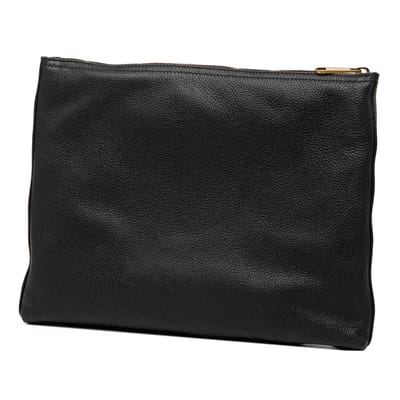 Tweedehands Medium Leren Logo Portfolio Clutch