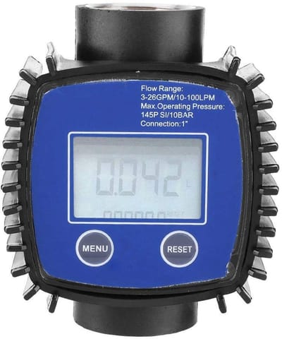 Dailygoods- Digitale Debietmeter - Nauwkeurig - LCD-scherm - Multifunctionele Watermeter - Voor Tuinslang/Benzine - Maximaal 9999,9L - Stroommeter
