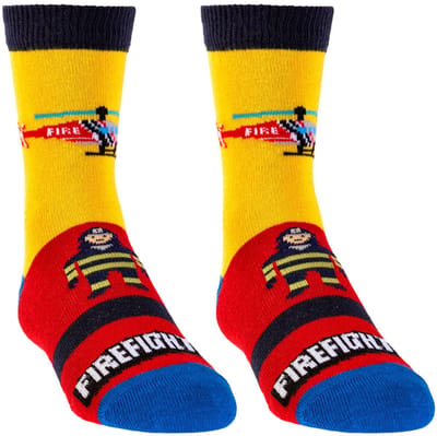 Kindersokken | Grappige sokken | happy socks printjes | Print: Brandweer | Kleur: Meerkleurig | Maat: 35-38 | 6 paar voordeelpakket