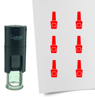 CombiCraft Stempel Nagellak 10mm rond - rode inkt