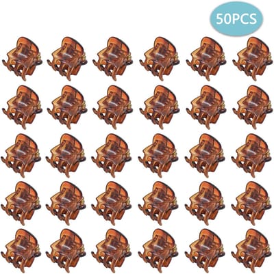 OUYLAF Haarclips Premium - Haarsoires - mini Haarklem - Herfst - bruin - Haarclip Klem - Hair Claw - Hair Clip - 50pcs - Haarspelden Dames