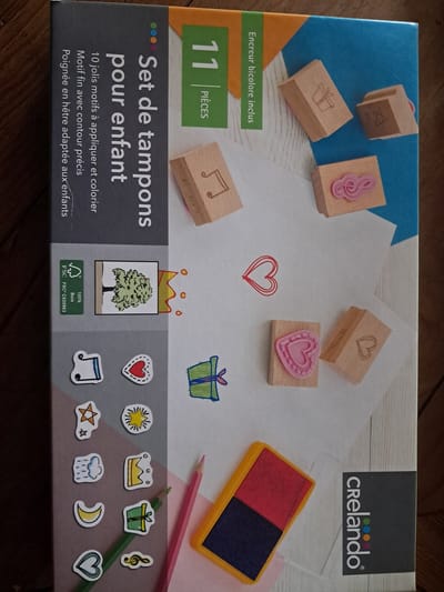 Crelando Kinder Stempelset - 10 Motieven - Hart - Maan - Ster - Muzieknoten - Kroon