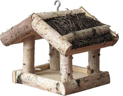 GARDEN SPIRIT Hangend Vogelvoederhuisje Berkenhout - Vogelhuisje 20x23x19 cm