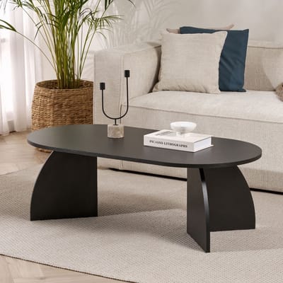 Asir - Salontafel - Hout Zwart - 100% met melamine gecoat spaanplaat - 120 x 60 x 40 cm