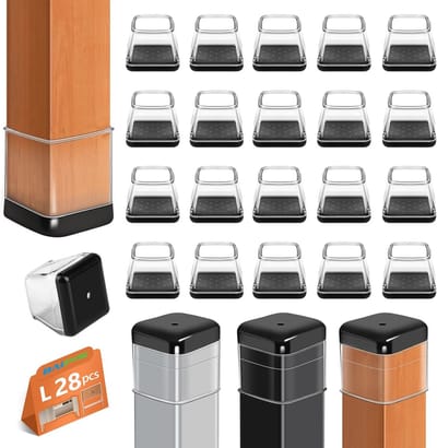 Siliconen Stoelrubbers - 28 Stuks Vierkante Stoeldoppen voor Tapijtbescherming