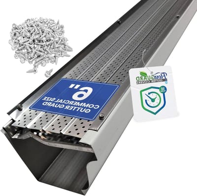 FlowGuard Premium 50 jaar dakgoot afdeksysteem - mat - 6 inch aluminium goot beschermers, 22 voet- van FlexxPoint