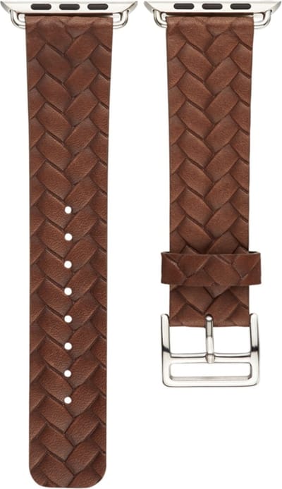 Leren bandje - geschikt voor Apple Watch 1/2/3/4/5/6/7/8/9/10/11/ SE (1,2,3) met maat 38 mm / 40 mm / 41 mm en 42 mm (Watch 10/11) - bruin