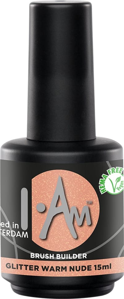 I AM Brush Builder Gel – Glitter Warm Nude – Builder in a Bottle – HEMA Free