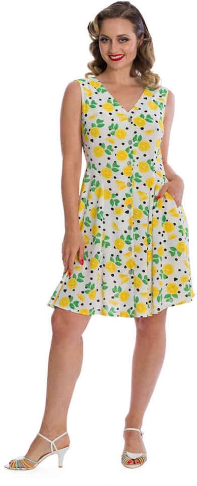 Banned - Lemon Love Korte jurk - 3XL - Wit