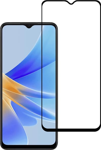 Smartphonica Screenprotector Geschikt voor Oppo A17K - Full Cover Tempered Glass - Gehard glas Geschikt voor Oppo A17K geschikt voor Oppo A17K