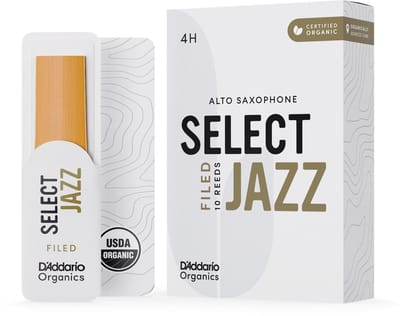 D'Addario Woodwinds Organic Sel. Jazz Filed Alt 3S, Soft, 10er-Packung - Riet voor altsaxofoon