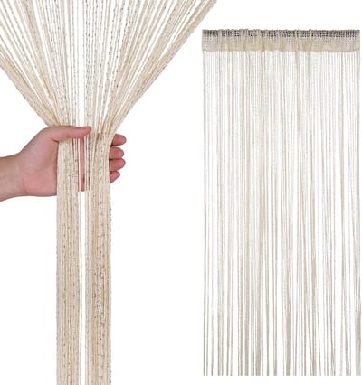 Kralengordijnen - 100 *200 cm - Deurgordijn - Met Kwastjes - Veranda gordijnen - Eenvoudige Installatie - Horgordijn - Eenvoudige Installatie - Raamdecoratie - voor deuropening, binnen decoratie - Beige