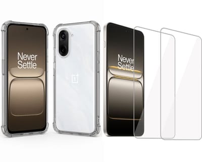 ChiGuard Hoesje & 2x Screenprotector geschikt voor OnePlus Nord CE 5 Hoesje Screenprotector - Gehard Glas Cover + Shock Proof Case – Transparant