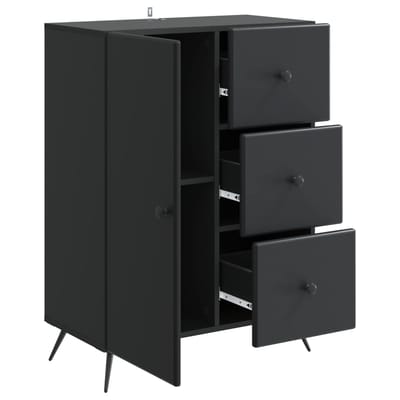 vidaXL - Dressoir - Zwart - 66 - x - 34,5 - x - 90 - cm - Bewerkt - hout