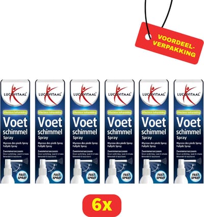 Lucovitaal Voetschimmel Spray - Zwemmerseczeem - 6 x 25 ml - Voordeelverpakking