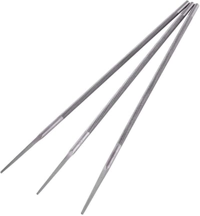 Dailygoods- Kettingslijperset 3-delig - Schachtdiameter 4 mm - Hoge hardheid - Slijtvast - Ronde vorm - Eenvoudig uiterlijk - Zaagvijl