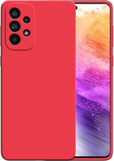 Smartphonica Siliconen hoesje voor Samsung Galaxy A73 5G case met zachte binnenkant - Rood geschikt voor Samsung Galaxy A73 5G