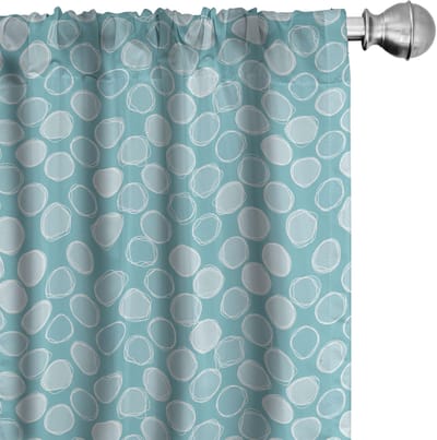ABAKUHAUS Abstrakt Gordijnen – 2x75x225 cm – Microvezel – Turkoois