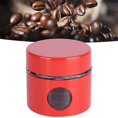 Dailygoods- Koffiecontainer Mini - Luchtdichte Koffiebonen Pot - Glazen/Ijzeren Keukenopslag - Compact Ontwerp - 155g Gewicht - Ondersteunt Versheid - Opslagpot