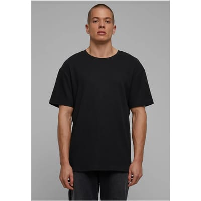 Urban Classics - Waffle Heren Tshirt - S - Zwart
