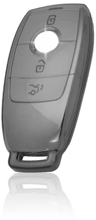 Autosleutel Hoesje geschikt voor Mercedes - Sleutelcover - TPU Cover Sleutelhoes - Accessoires - transparant,zwart