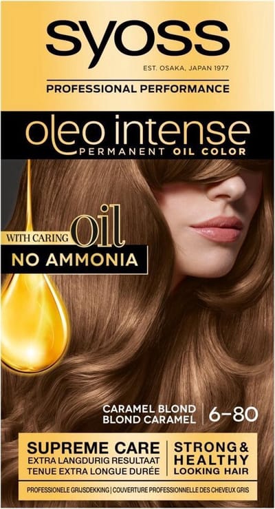 Syoss Oleo Intense - Haarverf - 6-80 - Caramelblond - 115ml x 12