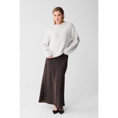 Shoeby Lm-sbpolka Sleek Skirt Darkbrown Größe: S | Maxiröcke Outlet | Damen