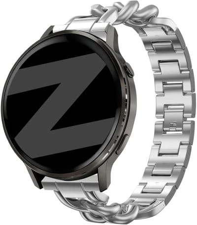 Bandz Schakelbandje RVS 18mm ‘Chains’ – geschikt voor Garmin Vivoactive 3s/Vivoactive 4S/Venu 2S (40mm)/Venu 3S/Forerunner 255S/Forerunner 265S/Venu 4 (41mm) – luxe, verstelbaar, roestvrij – Zilver