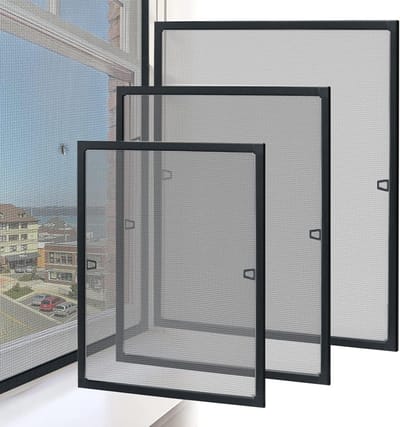 Hordeur voor Raam Aluminium Frame 80x100 cm - Muggenhor Zonder Boren UV-Bestendig Antraciet