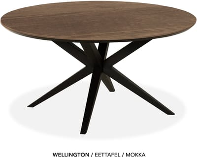 Maxfurn - Eettafel rond met verjongde rand | Zeer krasvast | Kleur: Mokka | diameter 120cm