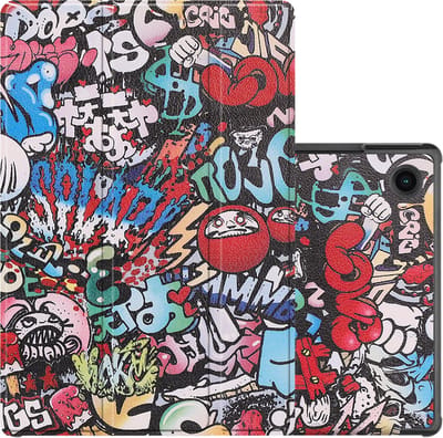 Hoes - Geschikt voor Samsung Galaxy Tab A8 - Dun & Stevig - Trifold Bookcase - Hard Cover - Hardcover Book Case - Tablet Hoesje - Graffity