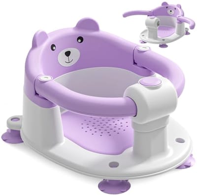 Antislip Badkuipzitje voor Kinderen - Draagbare Douchestoel vanaf 6 Maanden met 4 Zuignappen en BabyKussen