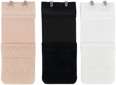 Dailygoods- Beha-verlengbanden 3 stuks - Flexibele dubbele haak - Onopvallend - Nylon - Voor tijdelijke gewichtstoename - Handwas geschikt - Beha Verlenger